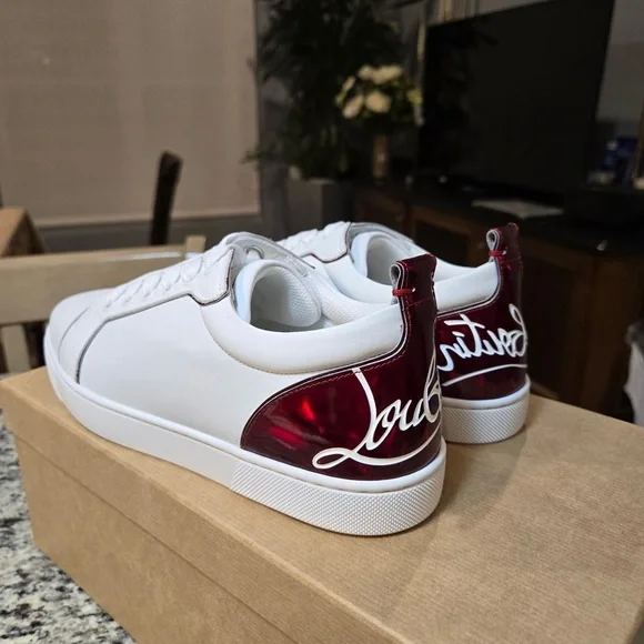 NEW Christian Louboutin Fun Louise Junior Flat White Sneakers Size 39 - Picture 6 of 12